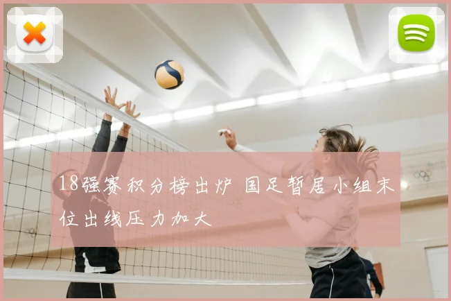 18强赛积分榜出炉 国足暂居小组末位出线压力加大